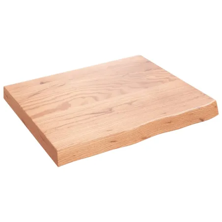 Dessus de table marron clair bois chêne massif traité