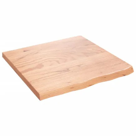 Dessus de table marron clair bois chêne massif traité 2