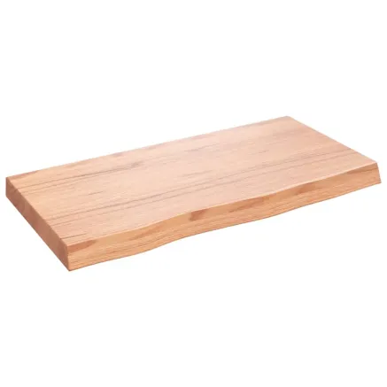 Dessus de table marron clair bois chêne massif traité 2