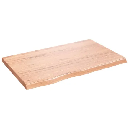 Dessus de table marron clair bois chêne massif traité 2