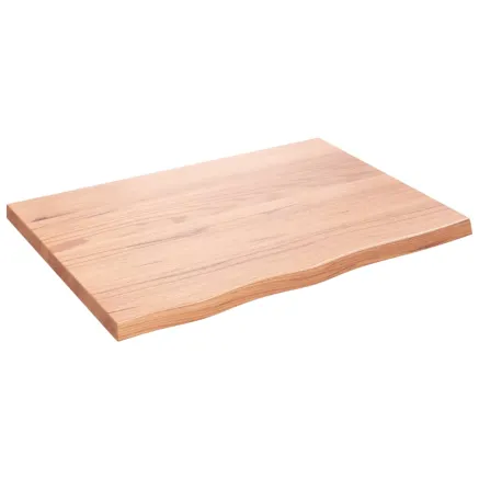 Dessus de table marron clair bois chêne massif traité 2