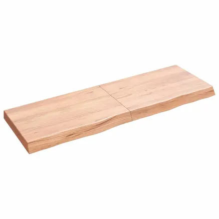 Dessus de table marron clair bois chêne massif traité 2