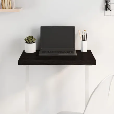 Dessus de table marron foncé bois chêne massif traité