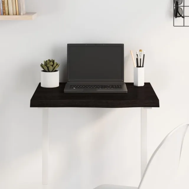 Dessus de table marron foncé bois chêne massif traité