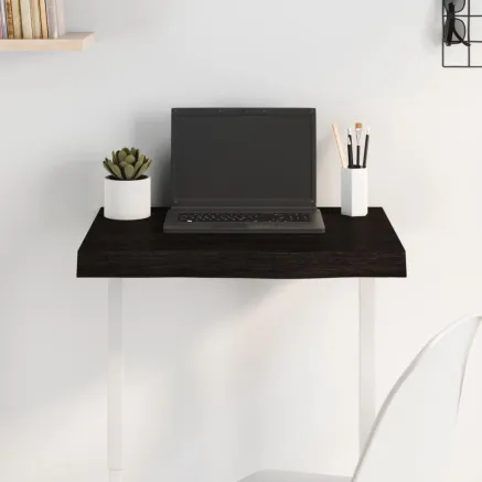 Dessus de table marron foncé bois chêne massif traité