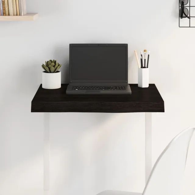 Dessus de table marron foncé bois chêne massif traité