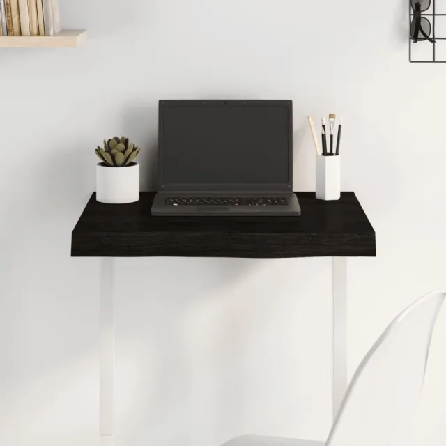 Dessus de table marron foncé bois chêne massif traité