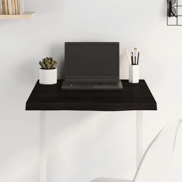 Dessus de table marron foncé bois chêne massif traité