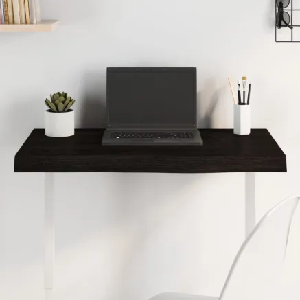 Dessus de table marron foncé bois chêne massif traité