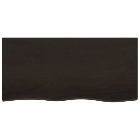 Dessus de table marron foncé bois chêne massif traité