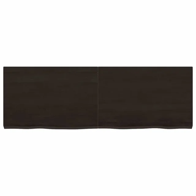 Dessus de table marron foncé bois chêne massif traité