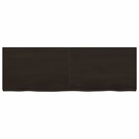 Dessus de table marron foncé bois chêne massif traité