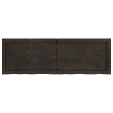 Dessus de table marron foncé bois chêne massif traité 2