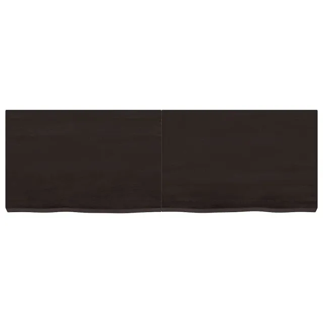 Dessus de table marron foncé bois chêne massif traité