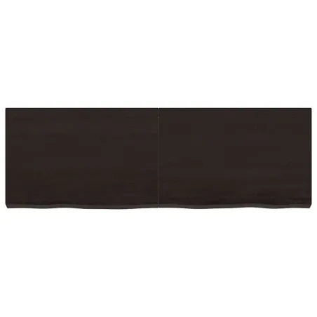 Dessus de table marron foncé bois chêne massif traité