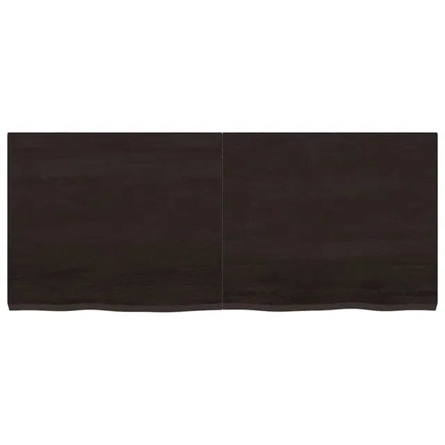 Dessus de table marron foncé bois chêne massif traité