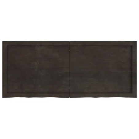 Dessus de table marron foncé bois chêne massif traité
