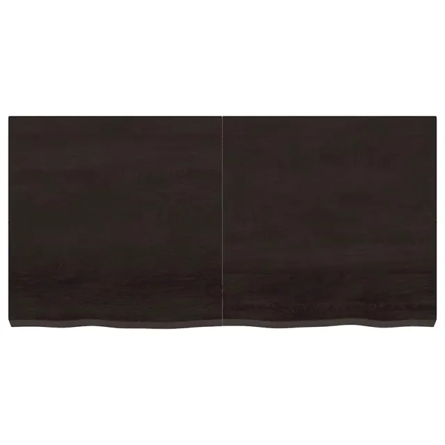 Dessus de table marron foncé bois chêne massif traité