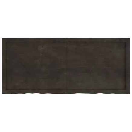 Dessus de table marron foncé bois chêne massif traité 2