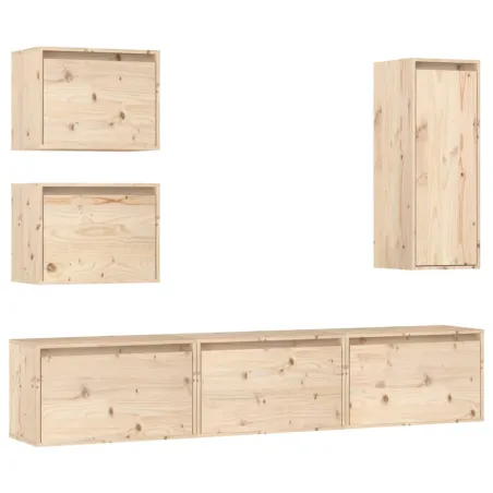 Meubles TV 6 pcs Bois massif de pin
