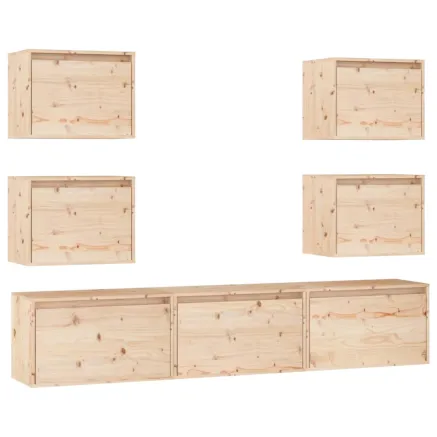 Meubles TV 7 pcs Bois massif de pin 2