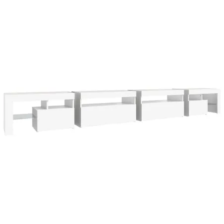 Meuble TV avec lumières LED Blanc 290x36,5x40 cm