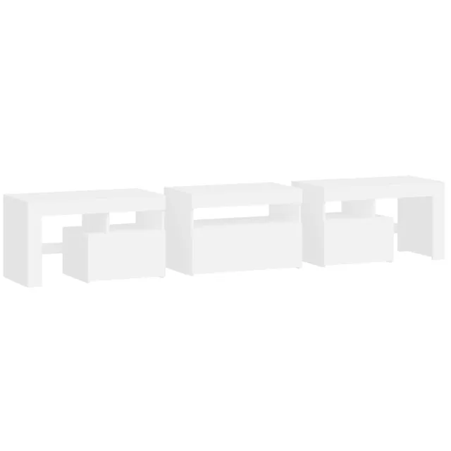 Meuble TV avec lumières LED Blanc 200x36,5x40 cm