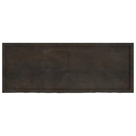 Dessus de table marron foncé bois chêne massif traité 2