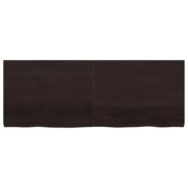 Dessus de table marron foncé bois chêne massif traité