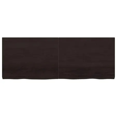 Dessus de table marron foncé bois chêne massif traité