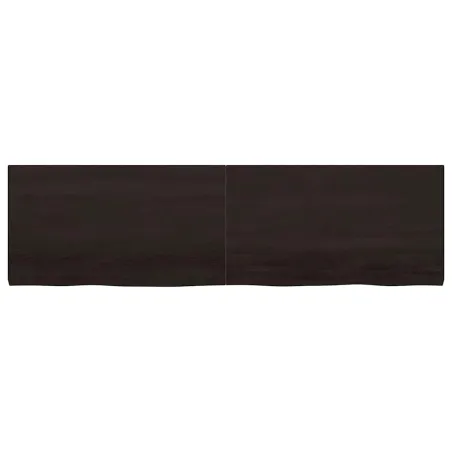 Dessus de table marron foncé bois chêne massif traité