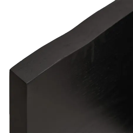 Dessus de table marron foncé bois chêne massif traité