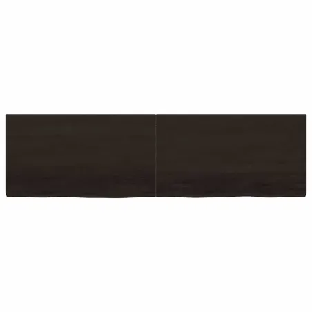 Dessus de table marron foncé bois chêne massif traité