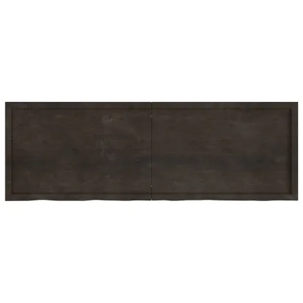 Dessus de table marron foncé bois chêne massif traité 2