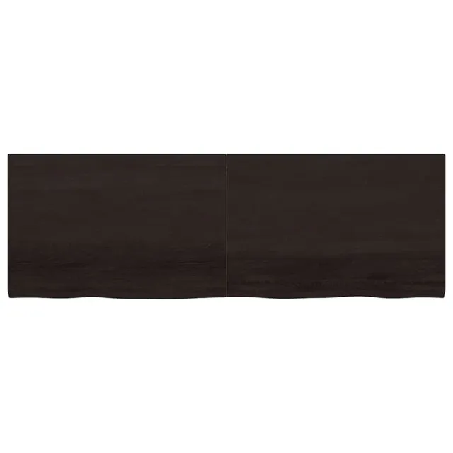 Dessus de table marron foncé bois chêne massif traité