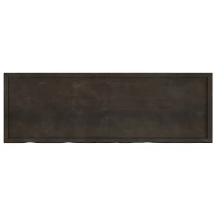 Dessus de table marron foncé bois chêne massif traité 2