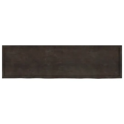 Dessus de table marron foncé bois chêne massif traité 2