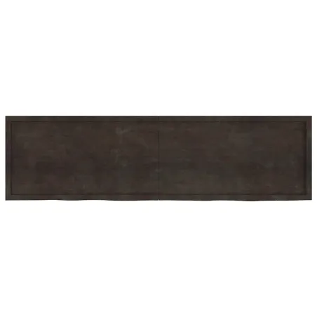 Dessus de table marron foncé bois chêne massif traité