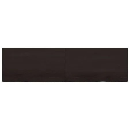 Dessus de table marron foncé bois chêne massif traité