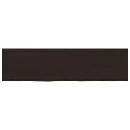 Dessus de table marron foncé bois chêne massif traité