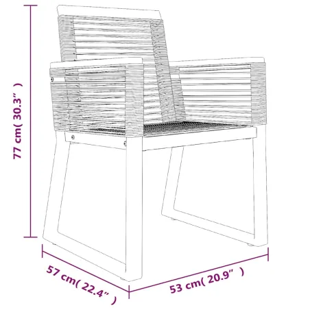 Ensemble à manger de jardin 7 pcs Noir Rotin PVC