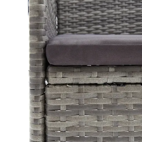 Ensemble à manger de jardin et coussins 5pcs Gris/noir