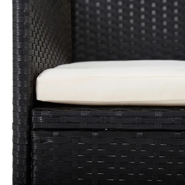 Ensemble à manger de jardin avec coussins 5 pcs Noir