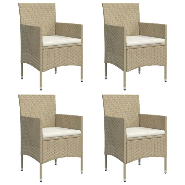 Ensemble à manger de jardin coussins 5 pcs Beige/noir