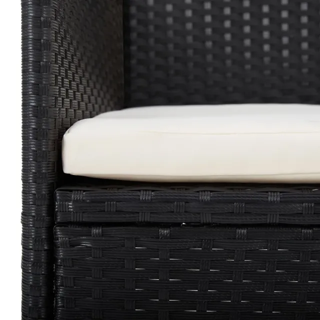 Ensemble à manger de jardin avec coussins 7 pcs Noir