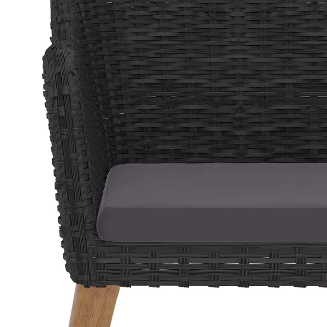 Ensemble à manger de jardin avec coussins 5 pcs Noir