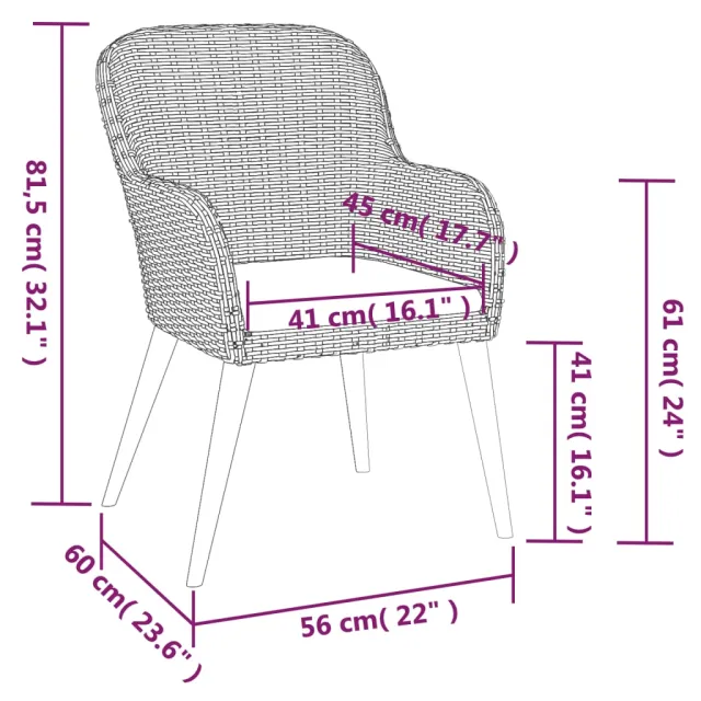 Ensemble à manger de jardin avec coussins 7 pcs Noir