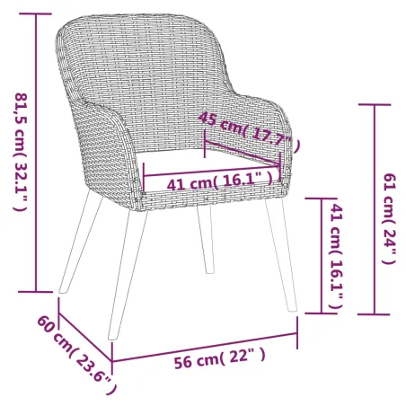Ensemble à manger de jardin avec coussins 7 pcs Noir