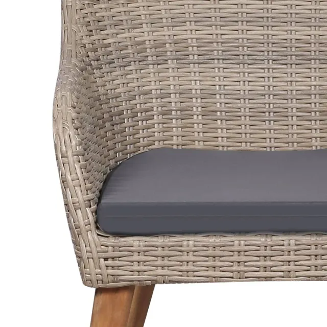 Ensemble à manger de jardin et coussins 7 pcs Marron