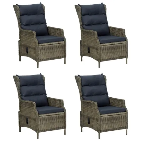 Ensemble à manger de jardin 5pcs Marron Résine tressée